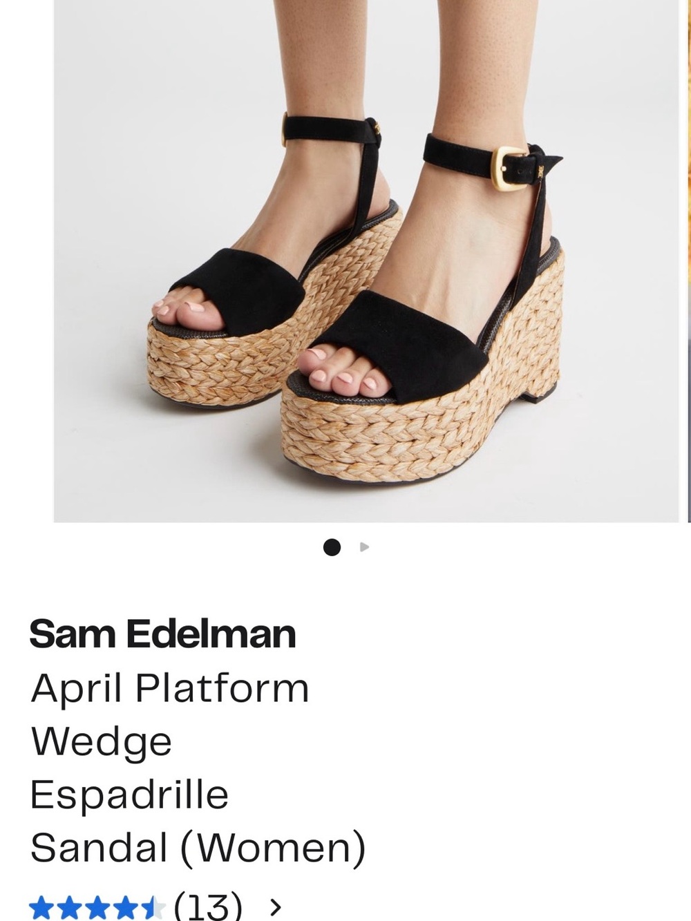 🌸SAM EDELMAN 🌸 April Platform Wedge Espadrille Sandal Size: 5
